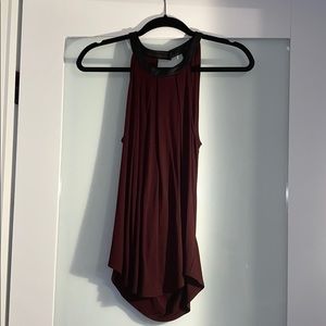 Burgundy scoop back top